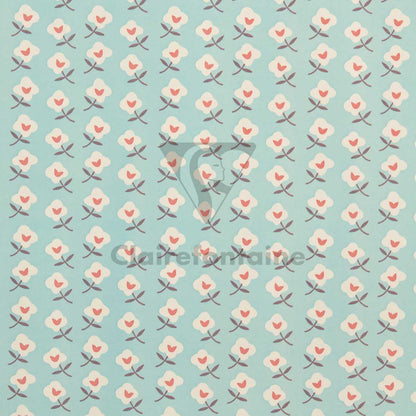 CLAIREFONTAINE Geschenkpapier Tiny Blumen blau 0,35 x 5m
