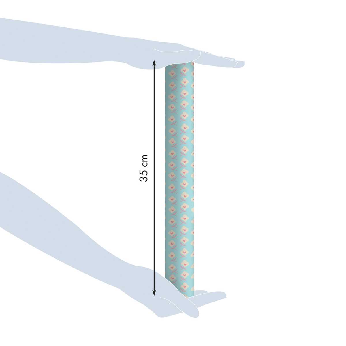 CLAIREFONTAINE Geschenkpapier Tiny Blumen blau 0,35 x 5m
