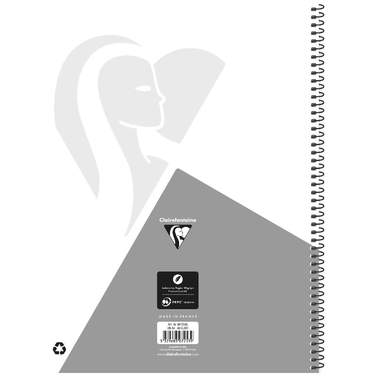 CLAIREFONTAINE Collegeblock INTENSIV A4 80 Blatt dotted 90g -5 Stück SPARPACK-