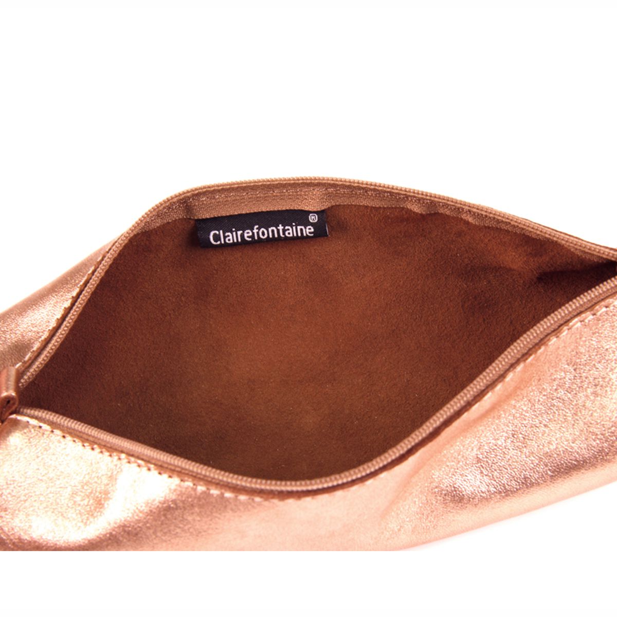 CLAIREFONTAINE Schlamperrolle rund 5,5 x 22cm echt Leder kupfer metallic