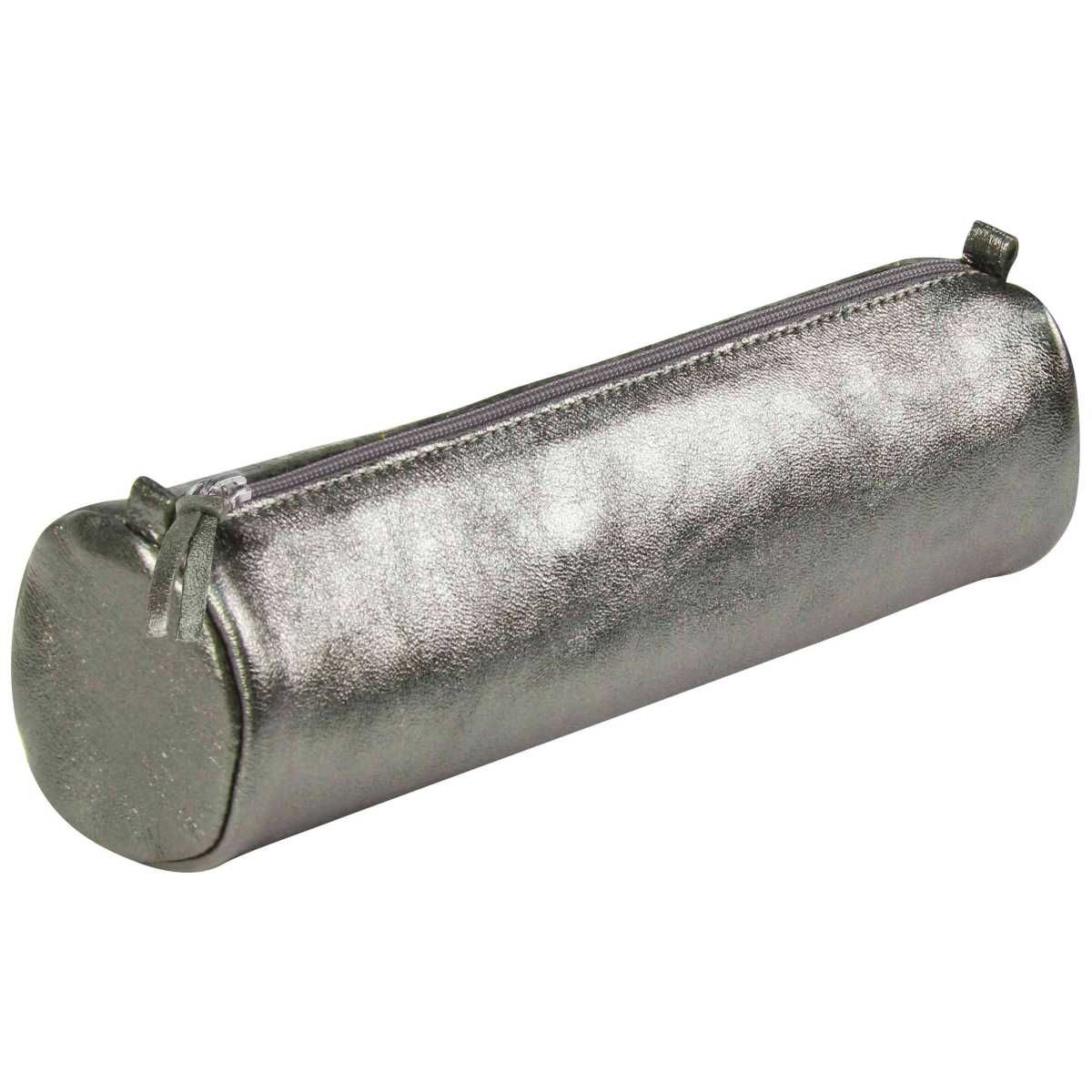 CLAIREFONTAINE Schlamperrolle rund 5,5 x 22cm echt Leder graphite metallic