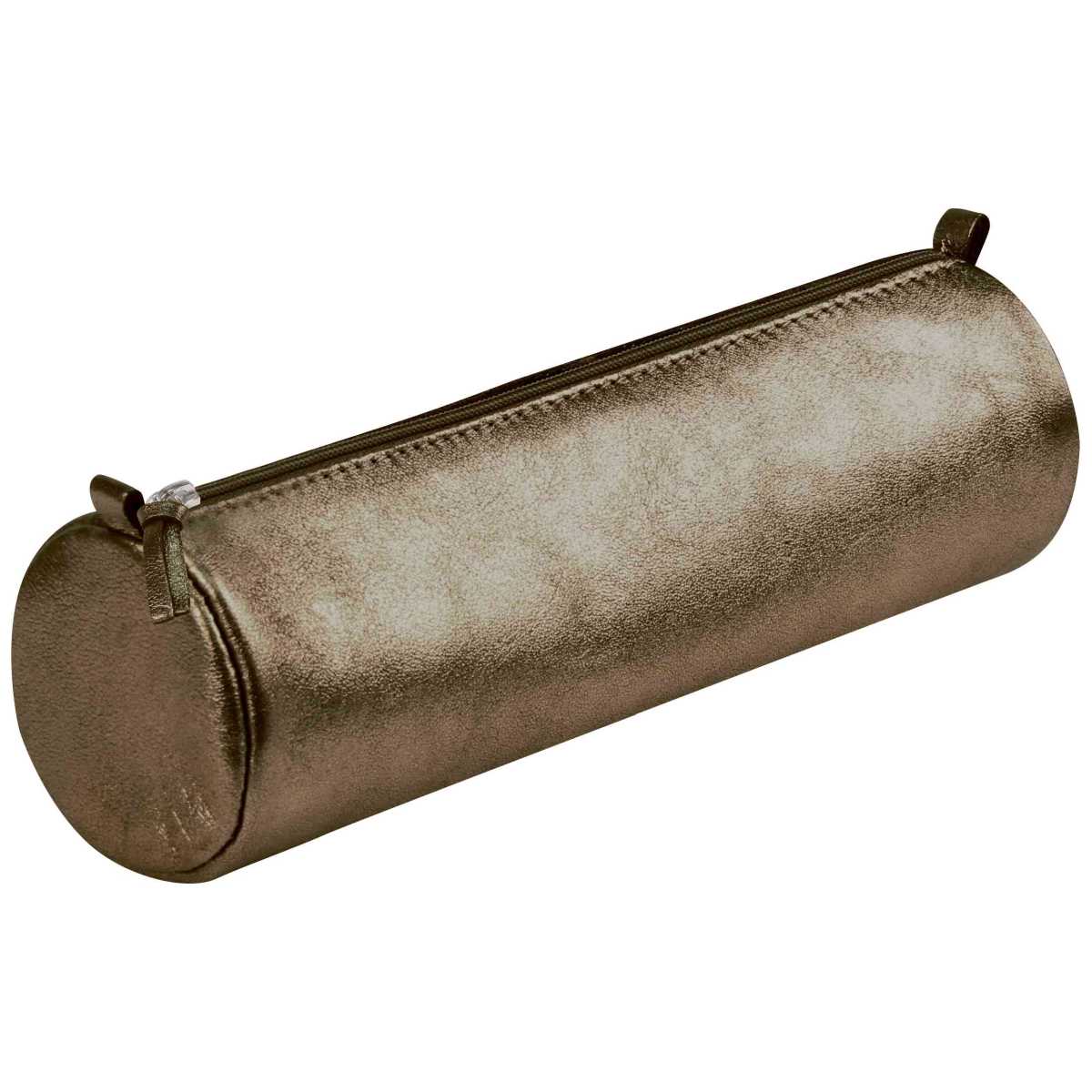 CLAIREFONTAINE Schlamperrolle rund 5,5 x 22cm echt Leder braun metallic