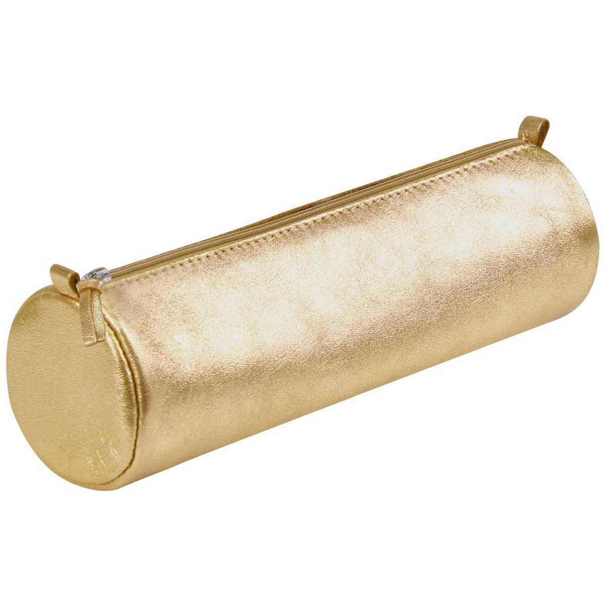CLAIREFONTAINE Schlamperrolle rund 5,5 x 22cm echt Leder gold metallic