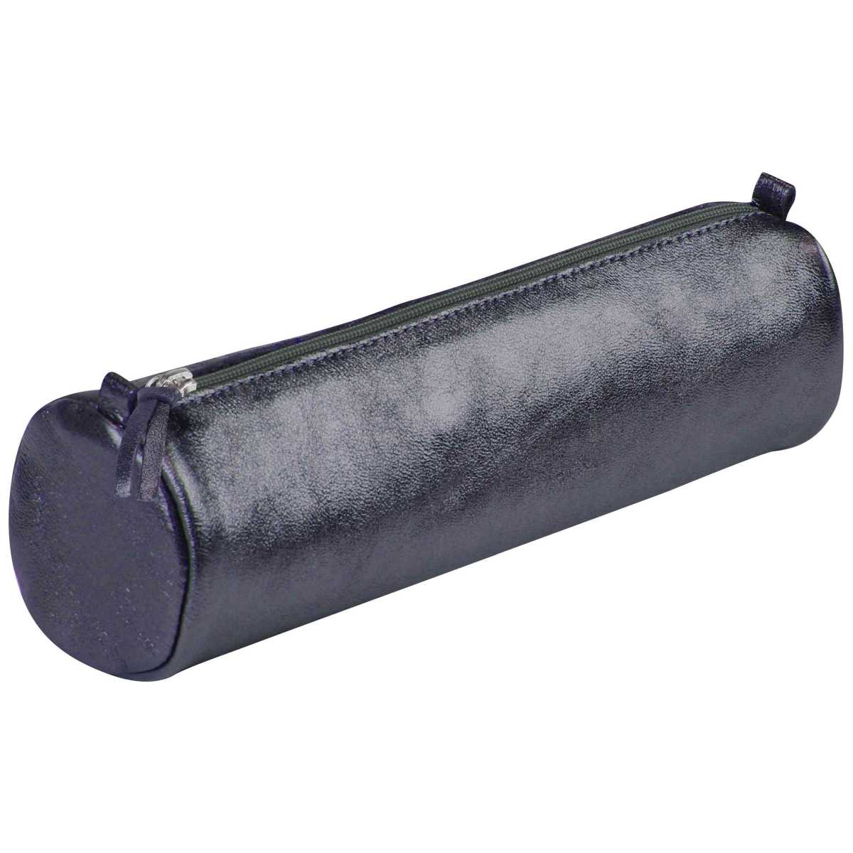 CLAIREFONTAINE Schlamperrolle rund 5,5 x 22cm echt Leder petrolium metallic