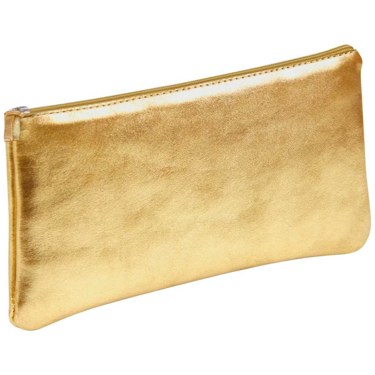CLAIREFONTAINE Schlamperrolle flach 22 x 11cm echt Leder gold metallic