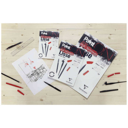 CLAIRFONTAINE Zeichenblock A6 Paint On Lisse Bleistift / Filzstift 250g 15 Blatt