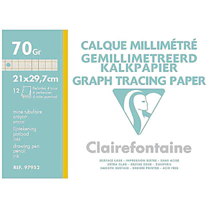 Millimeterpapier TransparentA4 70/75g 12 Blatt