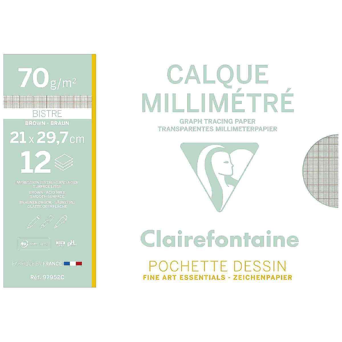 Millimeterpapier TransparentA4 70/75g 12 Blatt