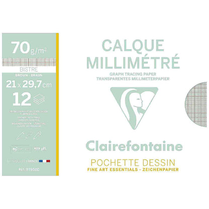 Millimeterpapier TransparentA4 70/75g 12 Blatt