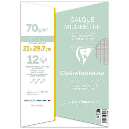 Millimeterpapier TransparentA4 70/75g 12 Blatt