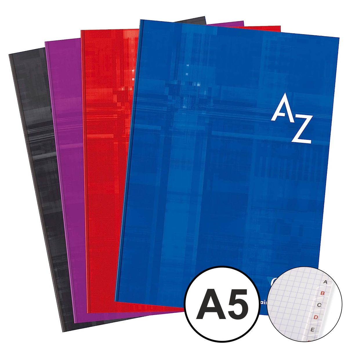 CLAIREFONTAINE Registerbuch fester Einband A5 kariert A-Z 96 Blatt