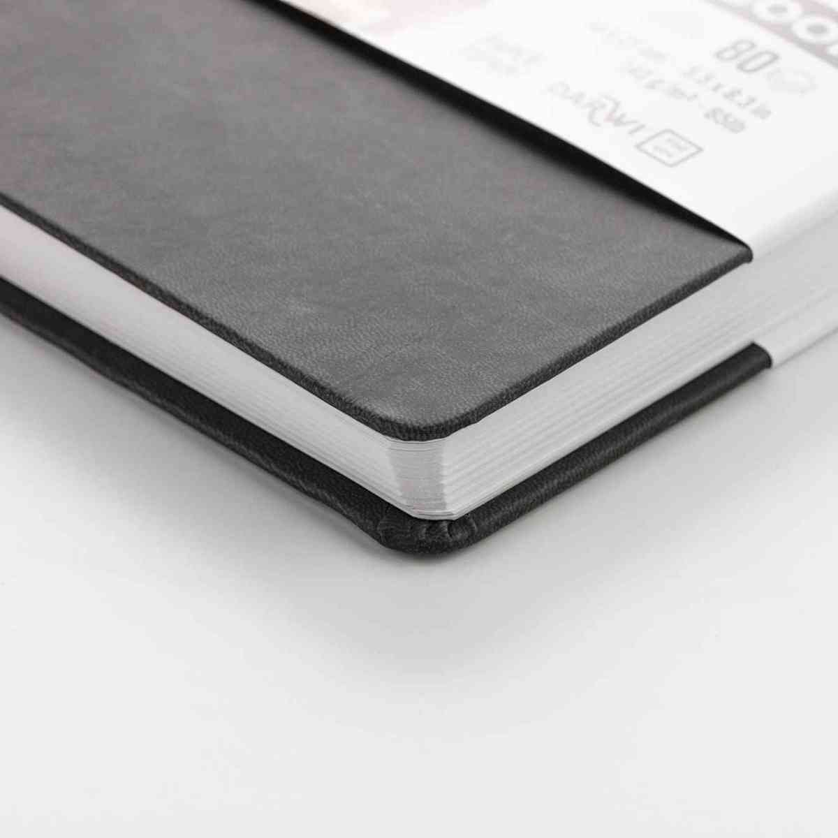 DARWI Skizzenbuch mit Gummizug 14x14cm 80 Blatt 140g schwarz