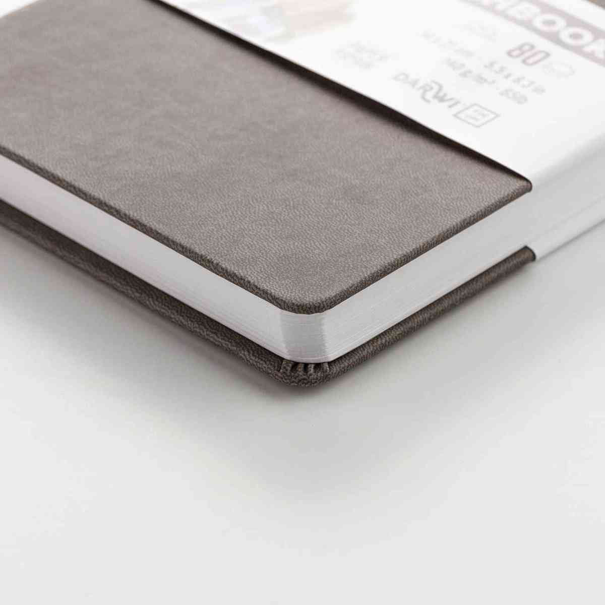 DARWI Skizzenbuch mit Gummizug 14x21cm 80 Blatt 140g braun