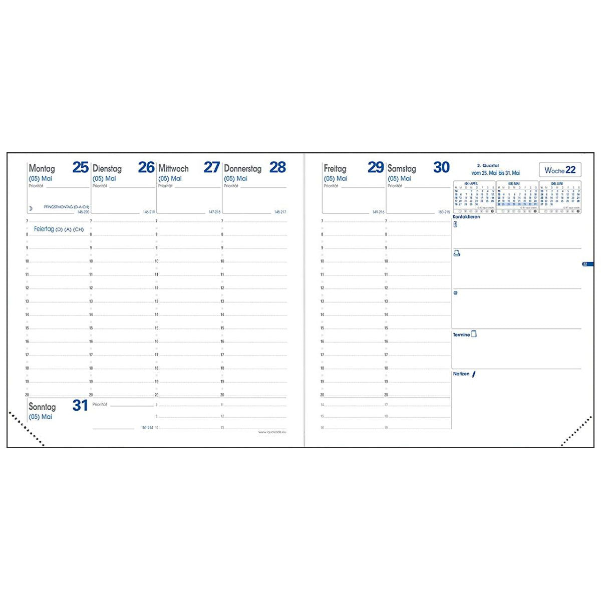 QUO VADIS Buchkalender Einlage 14004Q EXECUTIF 16x16cm 2027