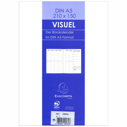 QUO VADIS Buchkalender Einlage 20852B VISUEL A5 15x21cm 2027