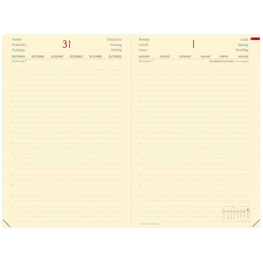 QUO VADIS Buchkalender A5 377008Q DAILY 24 16x24cm braun 2027 1T/1S