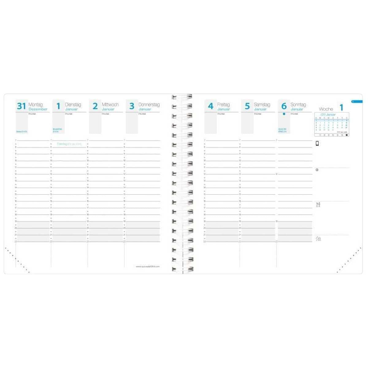 QUO VADIS Buchkalender 2027 Time&Life Medium 16x16cm