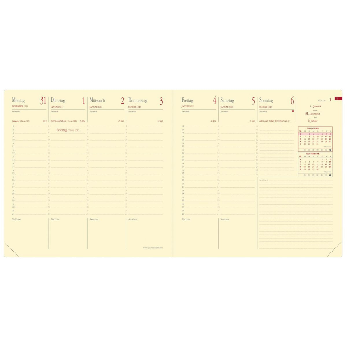 QUO VADIS Buchkalender Einlage 905003Q EXECUTIF Prestige 16x16cm 2027