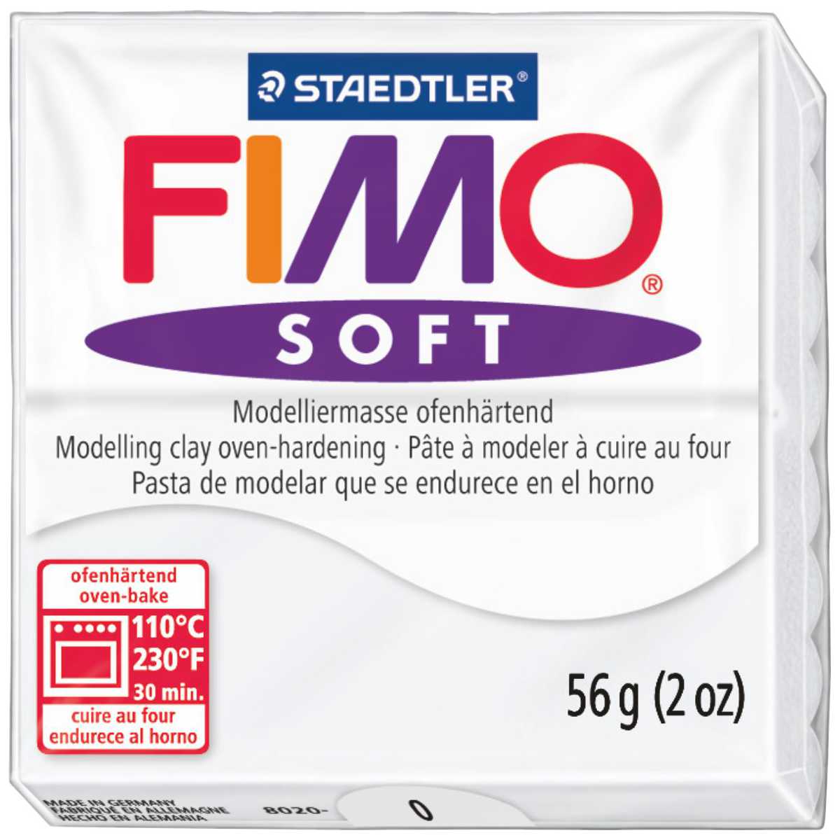FIMO SOFT WHITE 57gr weiße Farbe ofenhärtende Modelliermasse Polymer Clay 