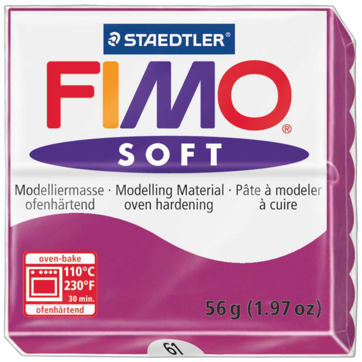 Fimo Soft 61 purpurviolett ofenhärtende Modelliermasse 57g 3,42€/100g 