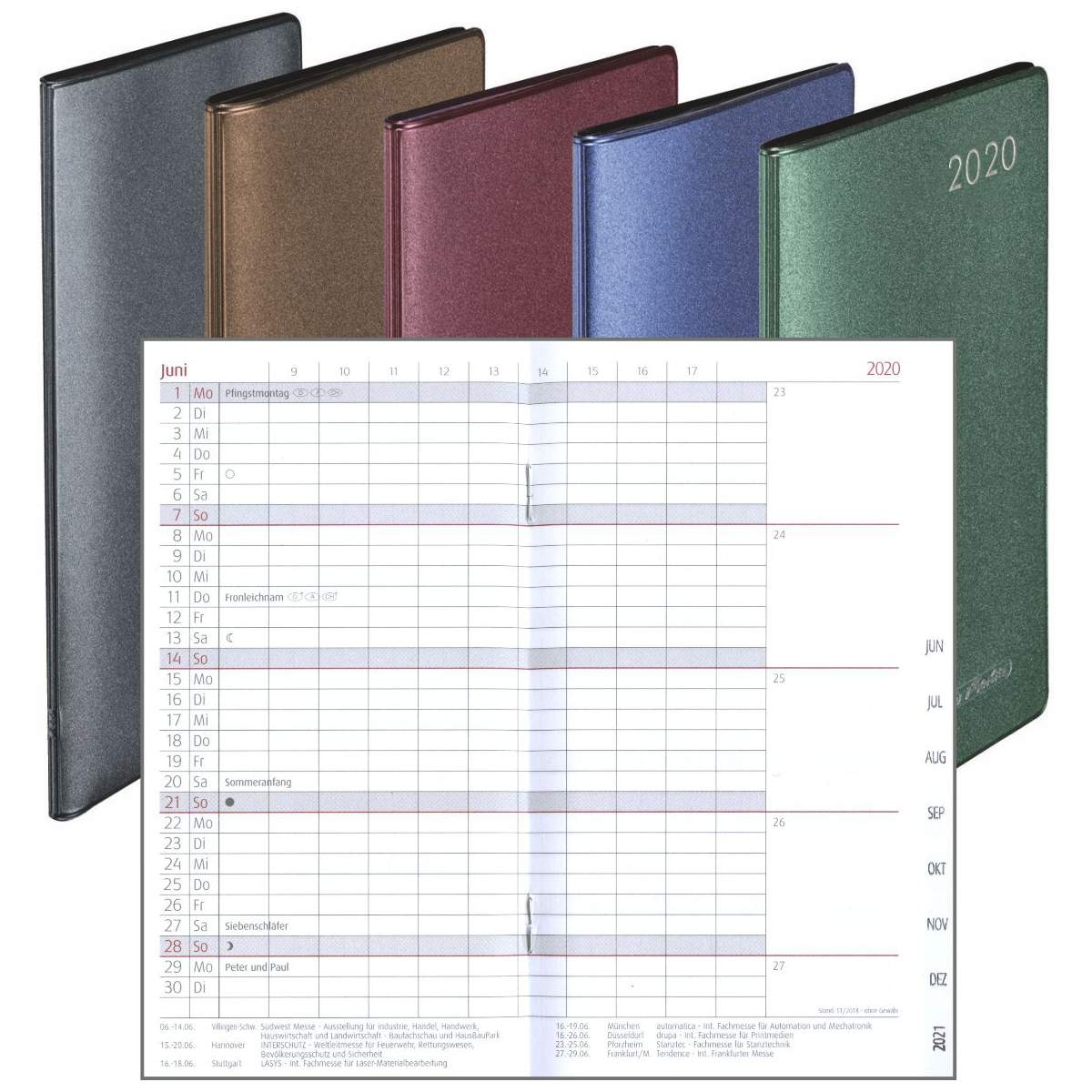 Kalendernotizbuch 2020 Monatsplaner Monate Tagebuch Leder Persönlicher Planer