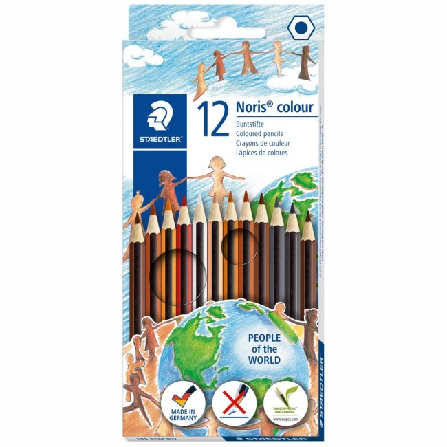 Sechskant hohe Bruchfestigkeit STAEDTLER Noris colour Buntstifte Set mit 12 F