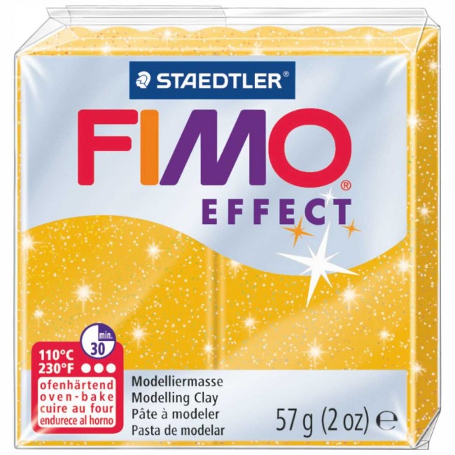 Fimo Effect Glitterfarbe 112 gold ofenhärtende Modelliermasse 57g 3,42€/100g 
