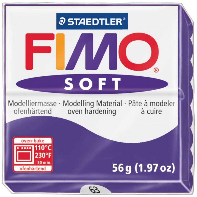 3,42€/100 g Fimo Soft 63 pflaume ofenhärtende Modelliermasse 57g 