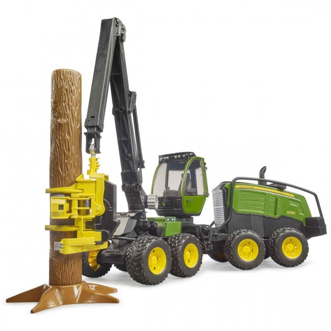 Bruder 02135 John Deere 1270G Harvester mit 1 Baumstamm Profi Serie Traktoren 