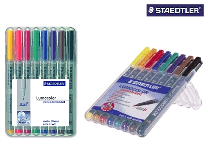 STAEDTLER Folienstift Lumocolor S F M im Etui permanent non-permanent [Etui wähl