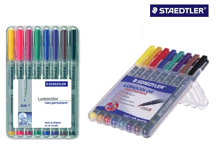 STAEDTLER Folienstift Lumocolor S F M im Etui permanent non-permanent [Etui wähl